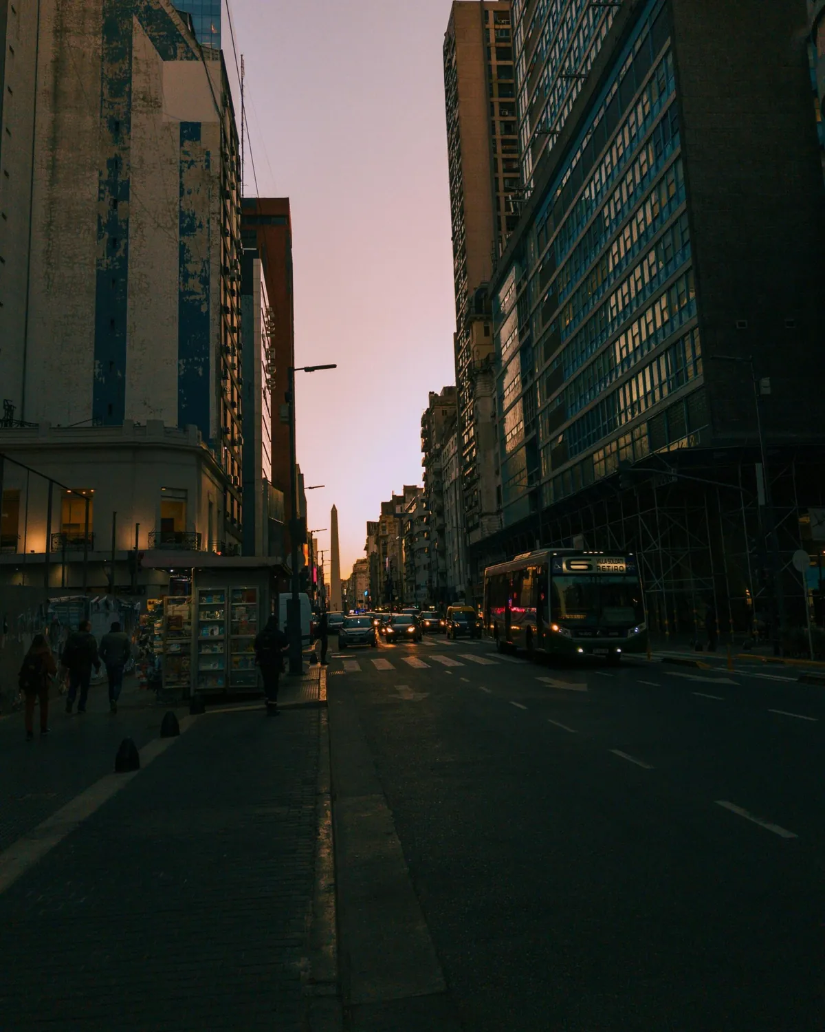 Johannesburg city street at dusk